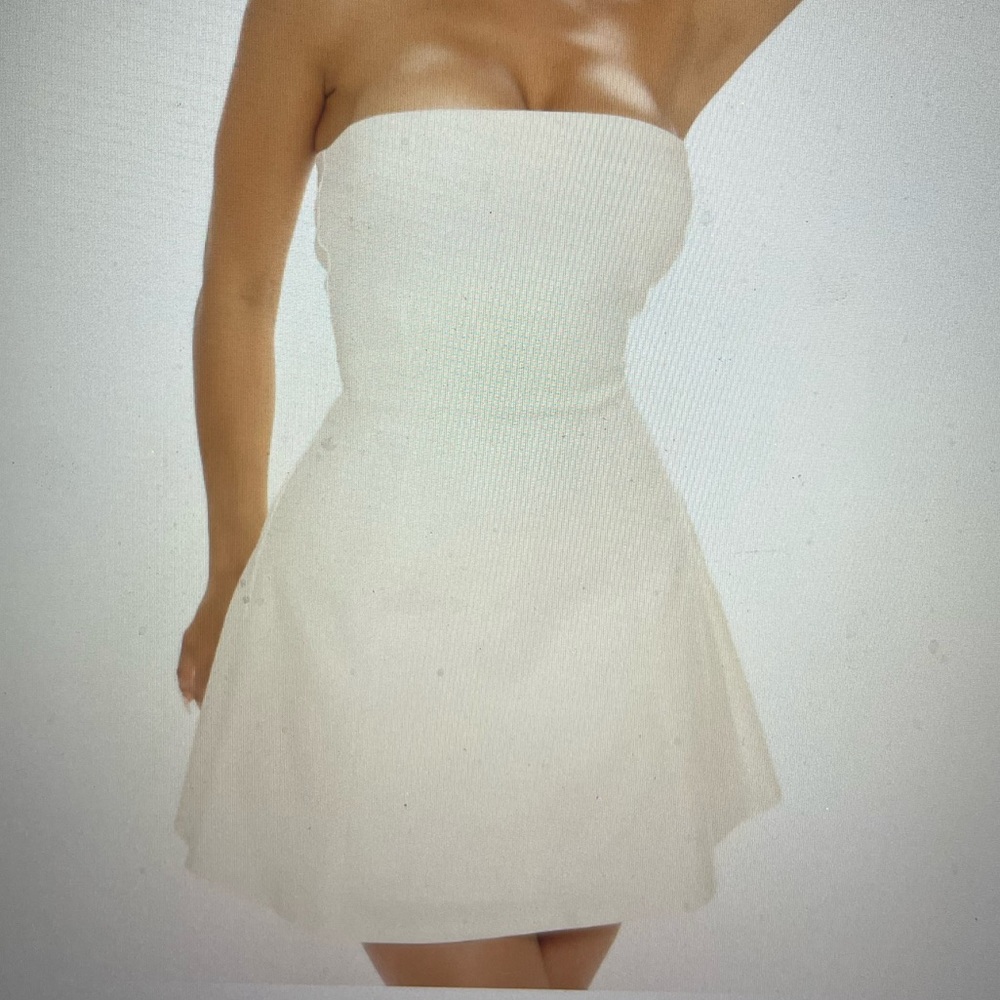 FashionNova strapless white mini dress